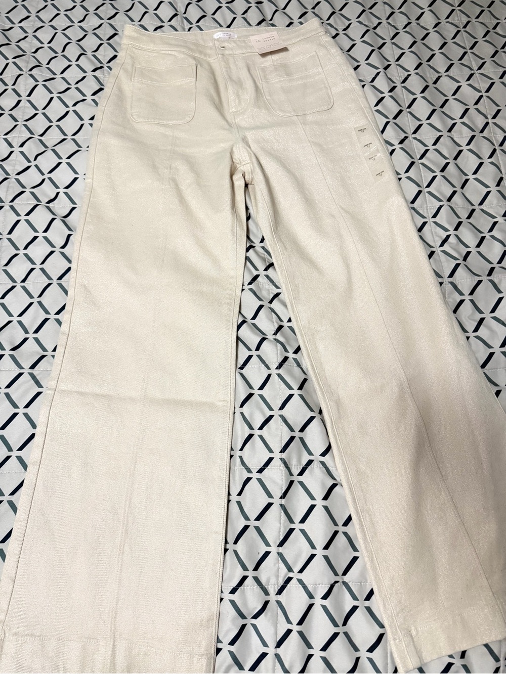 LC Lauren Conrad Cream Wide-Leg Pants